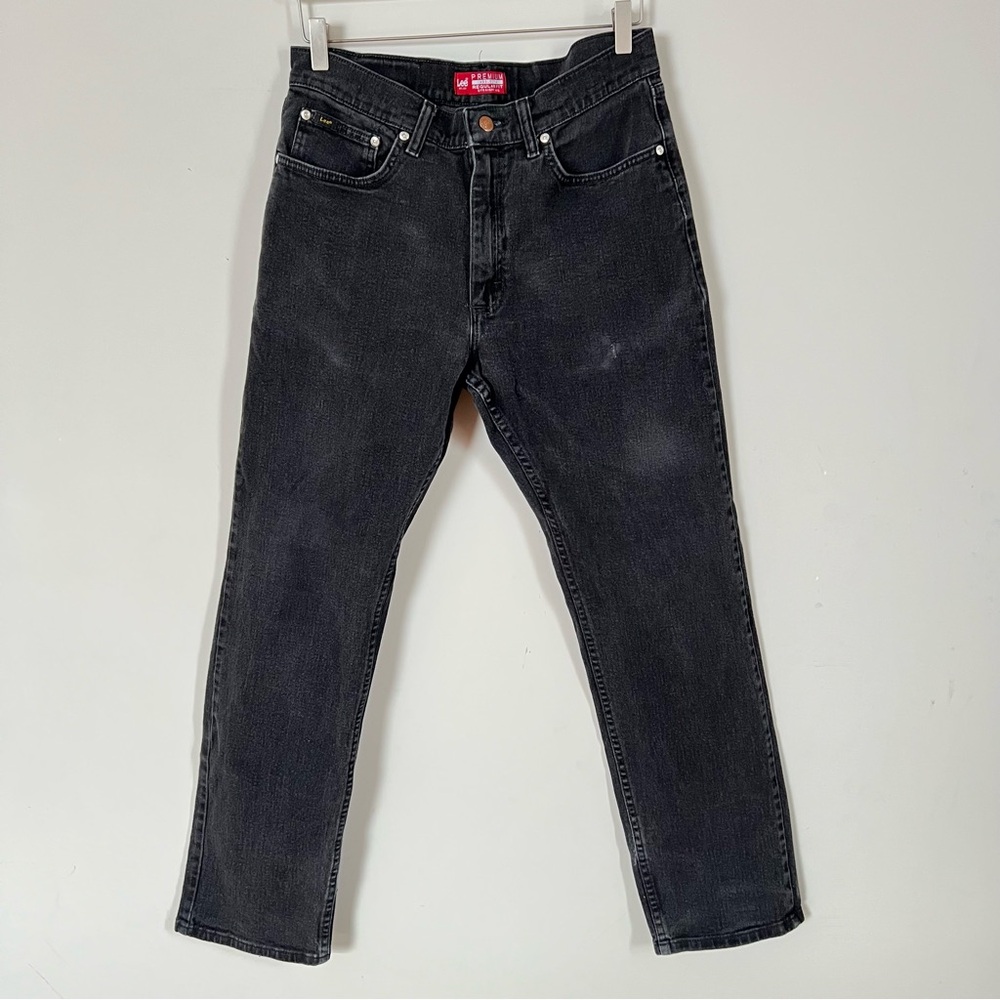 Lee Premium Select Black Jeans Mens 33x32 Regular Fit Straight Leg Classic